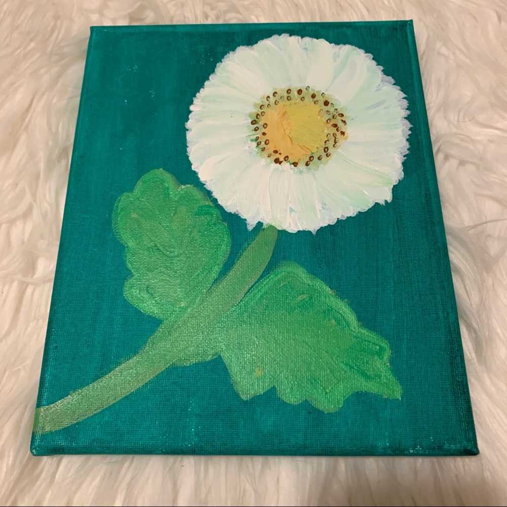 White Flower Oil on Canvas (2018) - Floral Art Piece - Picture 2 of 2